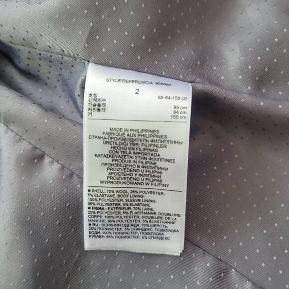 Banana Republic stretch grey blazer wool blend plaid fit & flare office business - Picture 14 of 15